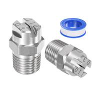 M METERXITY 2 pcs Buse de Pulvérisation à Jet Plat, 110 Degré 1/4BSPT Mâle Acier Inoxydable Buses de Nettoyeur Haute Pression Remplacement avec Ruban d'Étanchéité (1.1mm Orifice)
