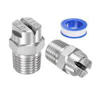 M METERXITY 2 pcs Buse de Pulvérisation à Jet Plat, 110 Degré 1/4BSPT Mâle Acier Inoxydable Buses de Nettoyeur Haute Pression Remplacement avec Ruban d'Étanchéité (2.8mm Orifice)