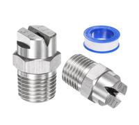 M METERXITY 2 pcs Buse de Pulvérisation à Jet Plat, 110 Degré 1/4BSPT Mâle Acier Inoxydable Buses de Nettoyeur Haute Pression Remplacement avec Ruban d'Étanchéité (3.6mm Orifice)