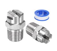 M METERXITY 2 pcs Buse de Pulvérisation à Jet Plat, 65 Degré 1/4BSPT Mâle Acier Inoxydable Buses de Nettoyeur Haute Pression Remplacement avec Ruban d'Étanchéité (2.8mm Orifice)