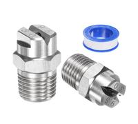 M METERXITY 2 pcs Buse de Pulvérisation à Jet Plat, 95 Degré 1/4BSPT Mâle Acier Inoxydable Buses de Nettoyeur Haute Pression Remplacement avec Ruban d'Étanchéité (3.6mm Orifice)