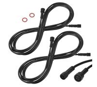 M METERXITY 2-Pcs Cable D'Extension Etanche, Cable D'Extension 4 Broches 9.84 Ft/3m avec Connecteurs Male Et Femelle 22AWG IP67 pour Spotlights Exterieurs/LED Deck Lights [Noir]