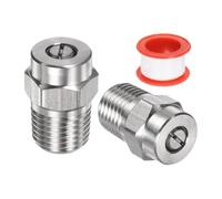 M METERXITY 2 pcs Embouts de Nettoyage de Surface - 25 Degré 1/4" NPT Mâle Buses de Nettoyeur Haute Pression Remplacement, Acier Inoxydable avec Ruban d'Étanchéité (1.07mm Orifice)