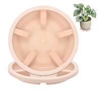 M METERXITY 2 Soucoupes pour Plantes, 5 Pouces 12.6cm Diamètre Extérieur Anti-Pourriture Racines Résine Soucoupes [3.7 Pouces Diamètre Intérieur, Blanc Céramique]