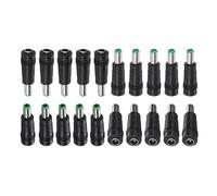 M METERXITY 20-Pack Connecteurs DC Femelle 5.5x2.1mm vers Male 6.3x3.0mm Adaptateur De Fiche Cylindrique en Cuivre Naturel pour Laptops/Trail Cameras Connecteurs d'alimentation DC Jack