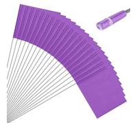 M METERXITY 20-Pack Fanions De Marquage Vierges, 15x5.1x4 Pouces Fanions De Jardin Étanches Pour Pelouse/Jardin/Irrigation/Paysage/Arrosage/Relevé/Éducation Canine/DIY [Violet]