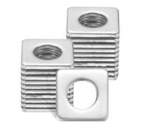 M METERXITY 20-Pack Rondelles Carrées Plaque, Pour Boulon M10 Joint Acier Inox Rondelle Plate Coussinet Porteur Pour Construction, 0.79" OD 0.4" ID 2mm Épaisseur Entretoise