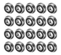 M METERXITY 20-Pcs Roulement À Billes À Bride F695-2RS, 5mm x 13mm x 4mm Double Joint En Caoutchouc Acier Chromé (GCr15) Roulement À Billes À Gorge Profonde Pour Brouette