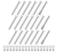 M METERXITY 20-Pcs Vis À Tête Hexagonale Avec Écrous Rondelles Plates Et Rondelles Frein M10x120mm Kit De Boulons Et Écrous En Acier Inoxydable Boulon Métrique Fileté