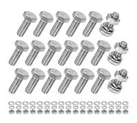 M METERXITY 20-Pcs Vis À Tête Hexagonale Avec Écrous Rondelles Plates Et Rondelles Frein M6x16mm Kit De Boulons Et Écrous En Acier Inoxydable Boulon Métrique Fileté Pour Équipement/Machinerie