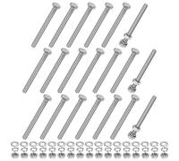 M METERXITY 20-Pcs Vis À Tête Hexagonale Avec Écrous Rondelles Plates Et Rondelles Frein M6x65mm Kit De Boulons Et Écrous En Acier Inoxydable Boulon Métrique Fileté Pour Équipement/Machinerie