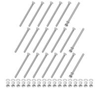 M METERXITY 20-Pcs Vis À Tête Hexagonale Avec Écrous Rondelles Plates Et Rondelles Frein M8x120mm Kit De Boulons Et Écrous En Acier Inoxydable Boulon Métrique Fileté Pour Équipement/Machinerie