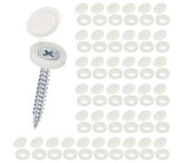 M METERXITY 200-Pack Cache-Vis À Charnière en Plastique, Capuchons À Volets De 5mm avec Caps, Couvre-Rondelles À Clip, Protection À Rabat pour Têtes De Vis M3 M4 M5 [Blanc Chaud]