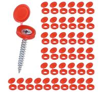 M METERXITY 200-Pack Cache-Vis À Charnière en Plastique, Vis À Volet De 5mm avec Caps, Couvercle À Rabat, Protection À Clapet pour Têtes M3 M4 M5 [Rouge]