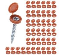 M METERXITY 200-Pack Cache-Vis À Charnière en Plastique, Vis À Volet De 5mm avec Caps, Couvre-Rondelles À Rabattement, Protection Rabattable pour Têtes De Vis M3 M4 M5 [Rouge-Brun]
