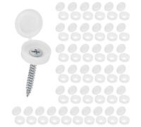 M METERXITY 200-Pack Cache-Vis en Plastique À Charnière, Caches-Vis À Volet De 6mm, Caches-Rondelles À Clipser, Protection À Rabattre pour Têtes De Vis M3 M4 M5 [Blanc]