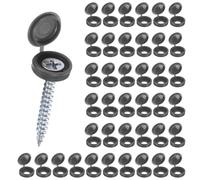 M METERXITY 200-Pack Capuchons A Charniere en Plastique pour Vis, Capuchons pour Vis A Volets De 5mm, Capuchons A Clapet Anti-Poussiere, Tetes De Vis M3 M4 M5 [Gris Fer]
