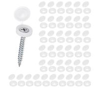 M METERXITY 200-Pack Coque À Charnière en Plastique pour Vis, 4mm Vis À Volet avec Coques, Couvercles À Rondelle À Clip, Couvercle De Protection À Bascule pour Têtes De Vis M3 M4 M5 [Blanc]
