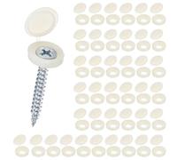 M METERXITY 200-Pack Coque À Charnière en Plastique pour Vis, 5mm Coque pour Vis À Volet, Couvre-Écrous À Rabat, Protection Flip pour Couvrir Têtes De Vis M3 M4 M5 [Beige]