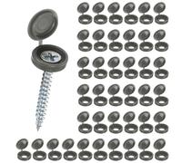 M METERXITY 200-Pack Coques en Plastique À Charnière pour Vis, 5mm Caches À Vis À Volet, Caches À Rondelle À Fermeture Rapide, Protection À Rabat pour Têtes De Vis M3 M4 M5 [Gris Foncé]