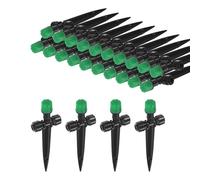 M METERXITY 24-Pack Goutteurs D'irrigation Larme À Larme, Goutteurs 5"/13mm avec Support Réglable À 360 Degrés Débit d'eau 8 Trous Larme À Larme 1/4" [Vert Foncé, Larme]