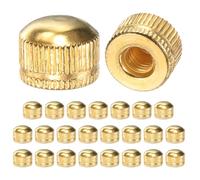 M METERXITY 25-Pack Écrous À Chapeau Filetés, M6x14mm coque Vis Pour Luminaire, Écrou Femelle Moleté Pour Remplissage Couvercle Plafonnier/Pièces Lampe Décoratives [Or Brillant]