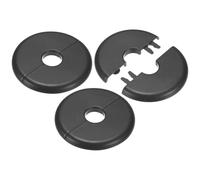 M METERXITY 3-Pack Flange Murale Fendue, ABS Rond Autoadhésif Plaque Couvre-Orifice Attache pour Accessoires de Tuyau de 16mm/0.63 in Dia Sol/Plafond [Noir,6.5mm/0.26in H]