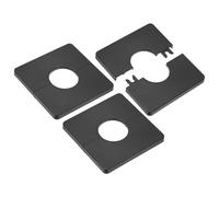 M METERXITY 3-Pack Flasque Murale Fendue, Plaque D'Escutcheon Carrée Auto-Adhésive ABS Pour Accessoires De Tuyau De 32 mm/1.26 in De Diamètre/Plancher/Plafond [Noir,7 mm/0.28 in H]