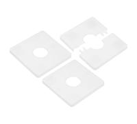 M METERXITY 3-Pack Flasque Murale Fendue, Plaque D'Escutcheon Carrée Auto-Adhésive ABS Pour Accessoires De Tuyau De 25 mm/0.98 in Dia Plancher/Plafond [Blanc,7 mm/0.28 in H]