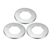 M METERXITY 3-Pack Flasque Murale Fendue, Plaque Ronde Auto-Adhésive ABS Pour Accessoires De Tuyau De 76mm/2.99 In Dia, Plaque De Couverture Pour Plomberie, Fermeture [Argent,6.5mm/0.26in H]