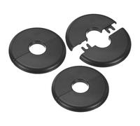 M METERXITY 3-Pack Flasque Murale Fendue, Plaque Ronde Autoadhésive ABS Pour Cache-Tuyau Pour Accessoires/Tuyaux De 20 mm/0.79 in De Diamètre Pour Sol/Plafond [Noir,6.5 mm/0.26 in H]