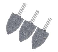 M METERXITY 3-Pack Pierre À Meuler Montée Abrasive, Tige 1/4 IN(6mm) Meule À Polir En Oxyde D'aluminium Pour Outils Rotatifs, Diamètre 1IN(25mm) Grain 80 Pointu [Gris]