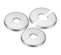 M METERXITY 3-Pack Wall Split Flange, ABS Round Self-Adhesive Escutcheon Plate Cover Buckle pour 20mm/0.79 in Dia Pipe Accessories/Floor/Ceiling, Plumbing Cover Plates [Silver,7mm/0.28in H]