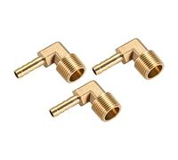 M METERXITY 3 Paquet Laiton Tuyau Barbillon Raccords - 90 Degré Coude Laiton 6mm Barbelé Réducteur Appliquer à Eau Carburant (3/8 PT Mâle Tuyau)