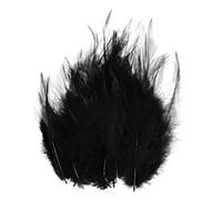 M METERXITY 300-Pack Plumes De Coq Saddle Hackle, 3-6 Pouces / 8-15cm en Vrac Plumes Naturelles Duveteuses pour Artisanat/Mariage/Attrape-Reves/Decorations DIY [Noir]