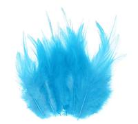 M METERXITY 300-Pack Plumes De Coq Saddle Hackle, 3-6 Pouces / 8-15cm en Vrac Plumes Naturelles Duveteuses pour Artisanat/Mariage/Attrape-Rêves/Décorations DIY Artisanales [Lake Blue]