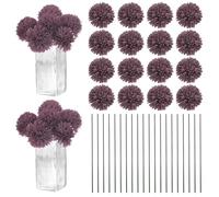 M METERXITY 30Pcs Artificial Chrysanthemum Ball Flowers,11 inch Faux Chrysanthemum Silk Bouquets Real Touch Faux Flowers pour Home/Wedding/Christmas/Party[Autumn Purple]