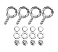 M METERXITY 4 Ensembles Boulon à Oeil En Acier Inoxydable M8x25mm Boulon à Oeil à Épaulement de Levage avec Écrous Rondelles Filetage Mâle Longueur 0.98 Pouce pour Suspension/Fixation