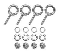 M METERXITY 4 Jeux D'eyebolt En Acier Inoxydable M5x25mm Shoulder Lifting Eye Bolt Avec Ecrous Rondelles Male Screw Thread Ring Shoulder Eye Bolts Longueur 0.98 Inch Pour Suspension/Fixation