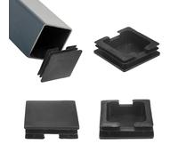 M METERXITY 4-Pack Bouchons D'Extrémité pour Tubes 75 x 75mm Protège-Sols | Bouchons Plastique Carrés Pour Pieds De Chaise, Tabouret De Bar, Équipement De Fitness, Pour Glissières De Chaise