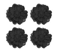 M METERXITY 4-Pack Broches Et Épingles À Fleurs Roses Pour Femmes Épingles De Revers En Satin Délicat Grandes Fleurs De Camélia Pour Cheveux Pour Mariage/Soirées/Vêtements/joyaux [10cm Noir]