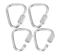 M METERXITY 4-Pack Connecteur Rapide De Chaine, M3.5 1/8" 316 Acier Réparation pour Swing/Camping/Randonnée/Sac À Dos, Anneau Clé Vis Maillon De Chaine [Argent]