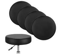 M METERXITY 4-Pack Housses De Tabouret De Bar Rondes Housses De Siège Noir | Imperméables En PU Avec Élastiques Pour Tabouret De Bar/Coussin Rond, Pour Chaises De 12-14 Pouces