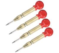 M METERXITY 4-Pack Pointeau Automatique, 133mm Pointeau à Ressort en Acier Rapide avec Capuchon de Paume pour Plaque d'Acier/Panneau de Bois/Verre, Outil de Brise-Vitre [Ton Or]