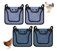 M METERXITY 4-Pack Premium Chicken Saddle, 25.4cm/10" Hens Saddle with Adjustable Strap Birds Feather Protector for Back and Sides Poultry Saver for Hens and Roosters [Blue,Purple Each 2]