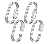 M METERXITY 4-Pack Quick Chain Link Connector, M10 3/8" 316 Acier Inoxydable D-Shape Swing/Camping/Randonnée/Sac À Dos, Twist Key Ring Vis Maillon De Chaîne [Argent]