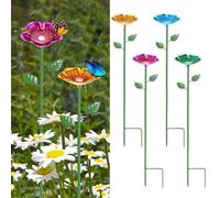 M METERXITY 4-Pack Stations D'Arrosage pour Abeilles, 64cm/25 inch Bain en Fer pour Abeilles pour Jardin Abreuvoir, Bol Coloré pour Papillons pour Environnement Extérieur/Jardin [4 Couleurs]