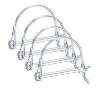 M METERXITY 4-Pack Trailer Coupler Pin, Diamètre 0.24" Longueur 2.75" Acier Carbone Galvanisé Rond Arc Verrou Fil Attelage Pins Pour Farm Trailers/Lawn Mowers/Garden, Coupler PTO Shaft