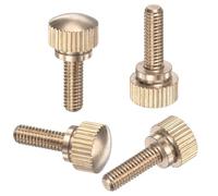 M METERXITY 4-Pack Vis A Bouton Moleté, M4x12mm Tête Ronde En Laiton Massif Boulons Avec Ergots Pour Montures De Lunettes/PC Ordinateur, Bout Moleté Fileté Pointe Moletée