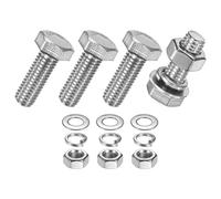 M METERXITY 4-Pack Vis À Tête Hexagonale Avec Écrous Rondelles Plates Et Rondelles Frein M8x22mm Kit De Boulons Et Écrous En Acier Inoxydable Boulon Métrique Fileté Pour Équipement/Machinerie